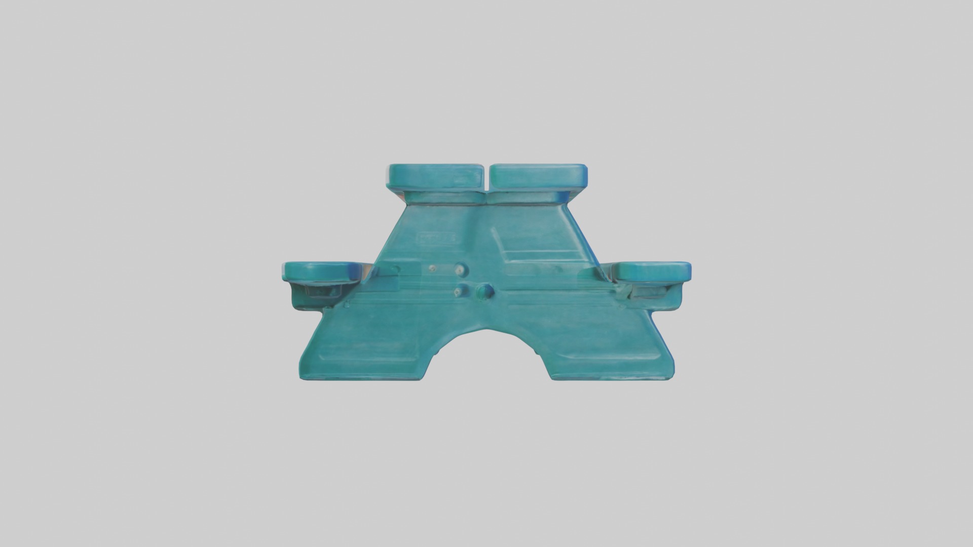 Plastic Picnic Table Low-poly 3D model_6