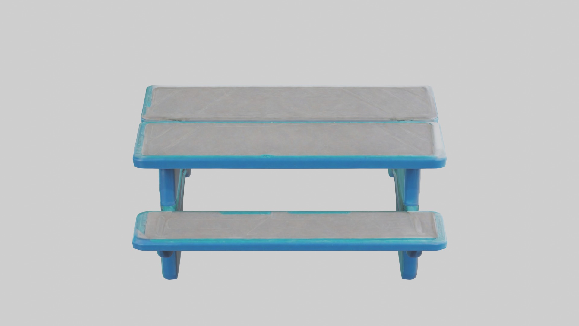 Plastic Picnic Table Low-poly 3D model_9
