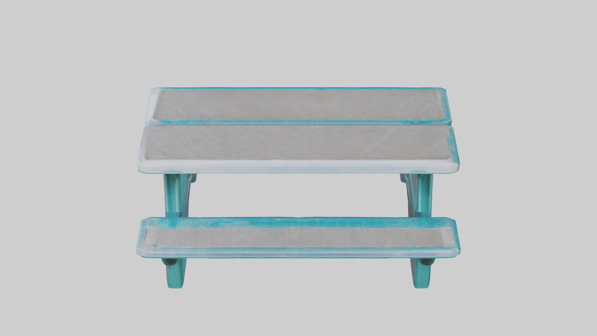 Plastic Picnic Table Low-poly 3D model_10