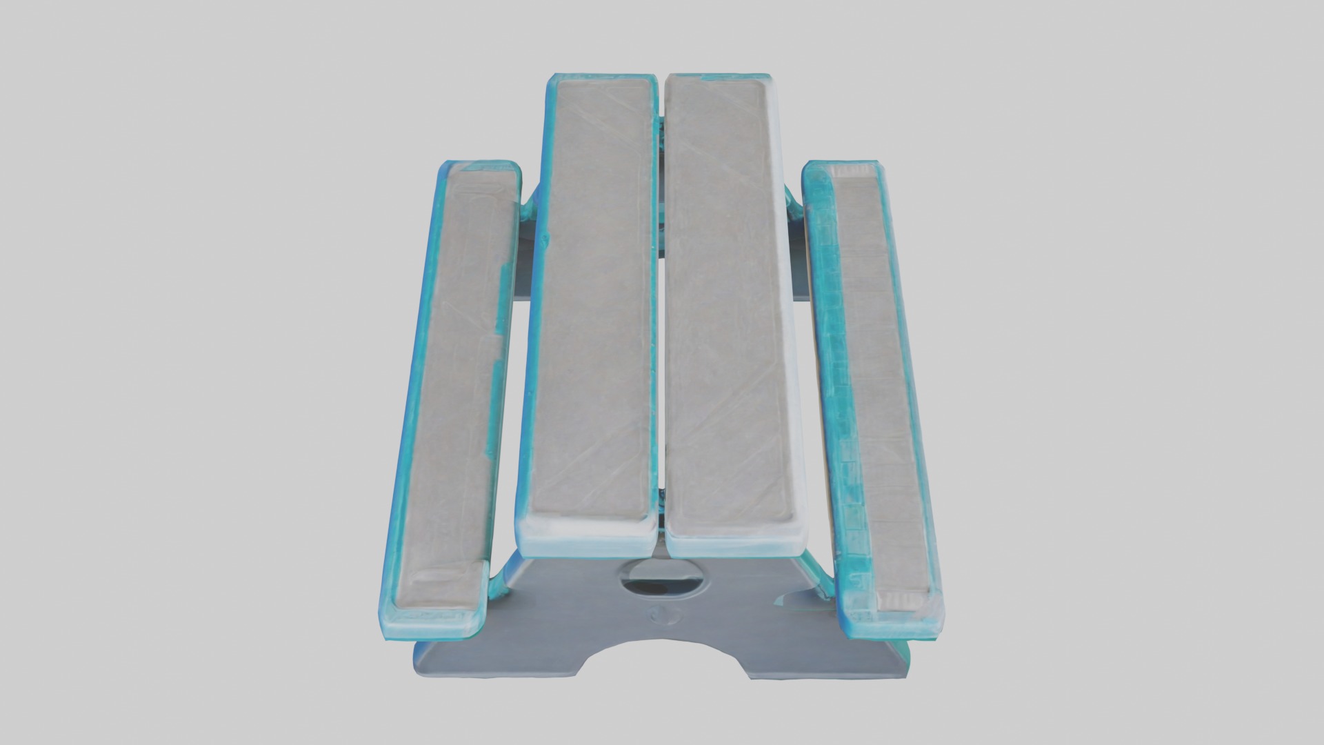 Plastic Picnic Table Low-poly 3D model_12