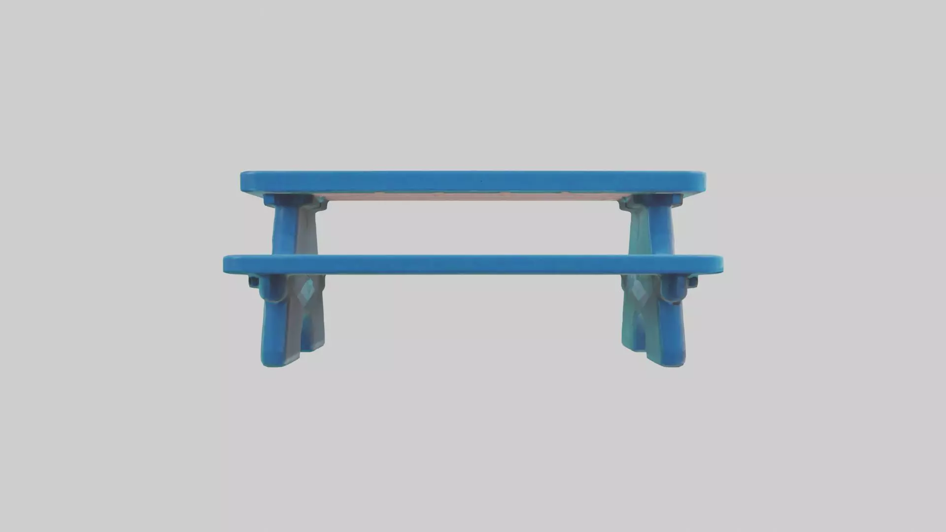 Plastic Picnic Table Low-poly 3D model_0
