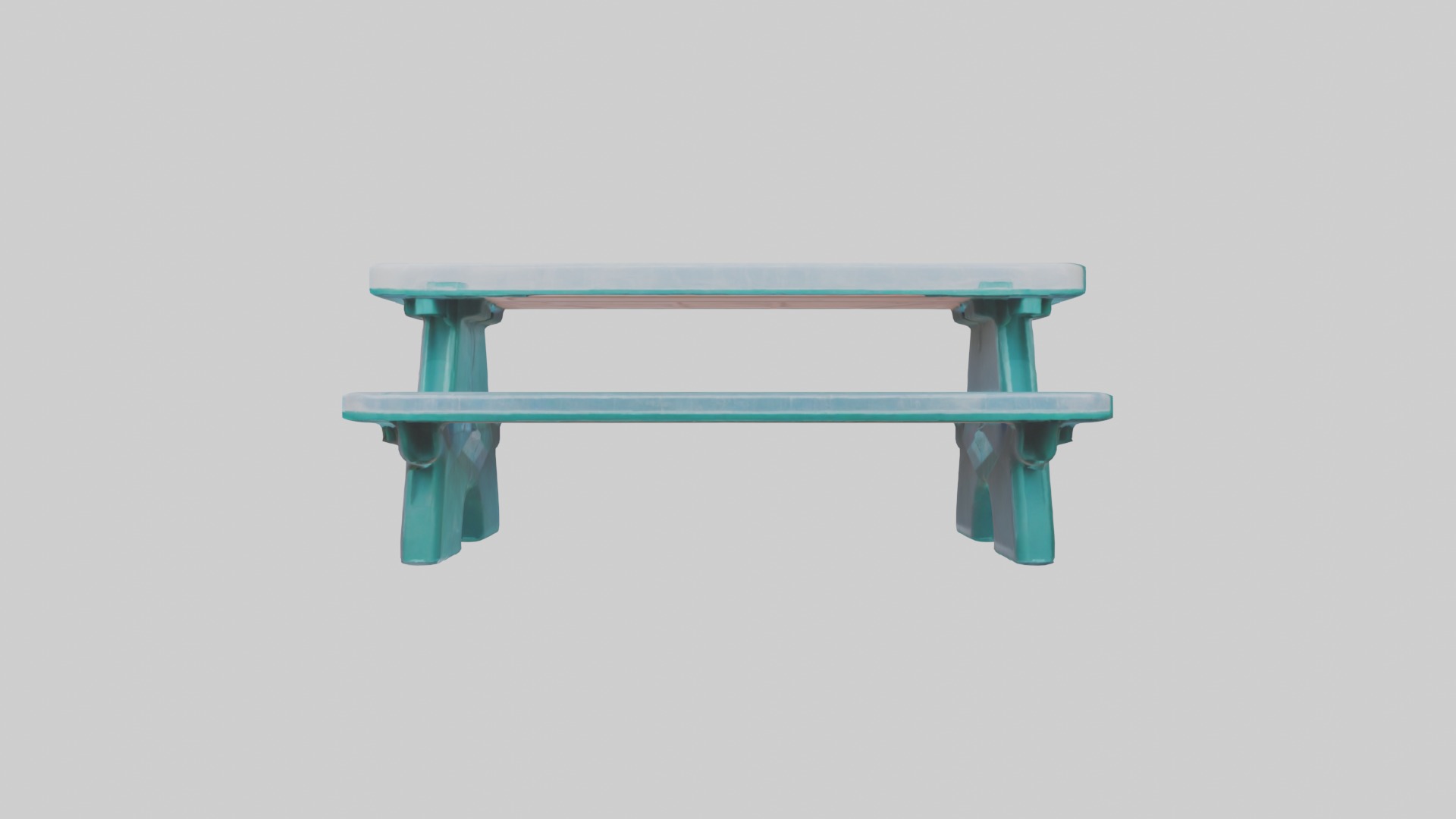 Plastic Picnic Table Low-poly 3D model_3