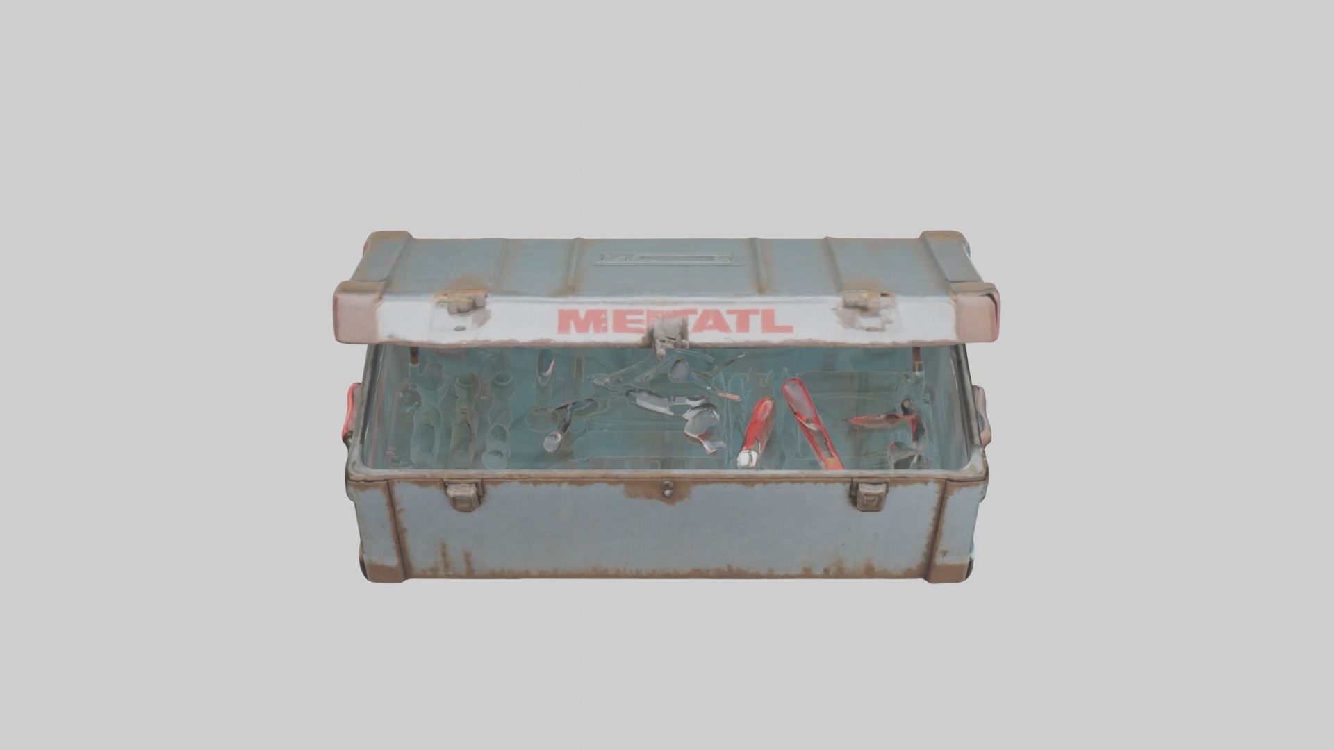 Metal toolbox Low-poly 3D model_10