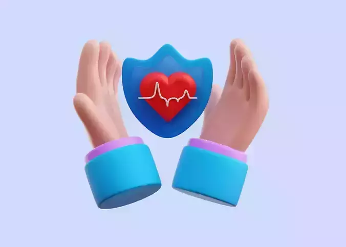 Health care 3D Illustration Low-poly 3D model