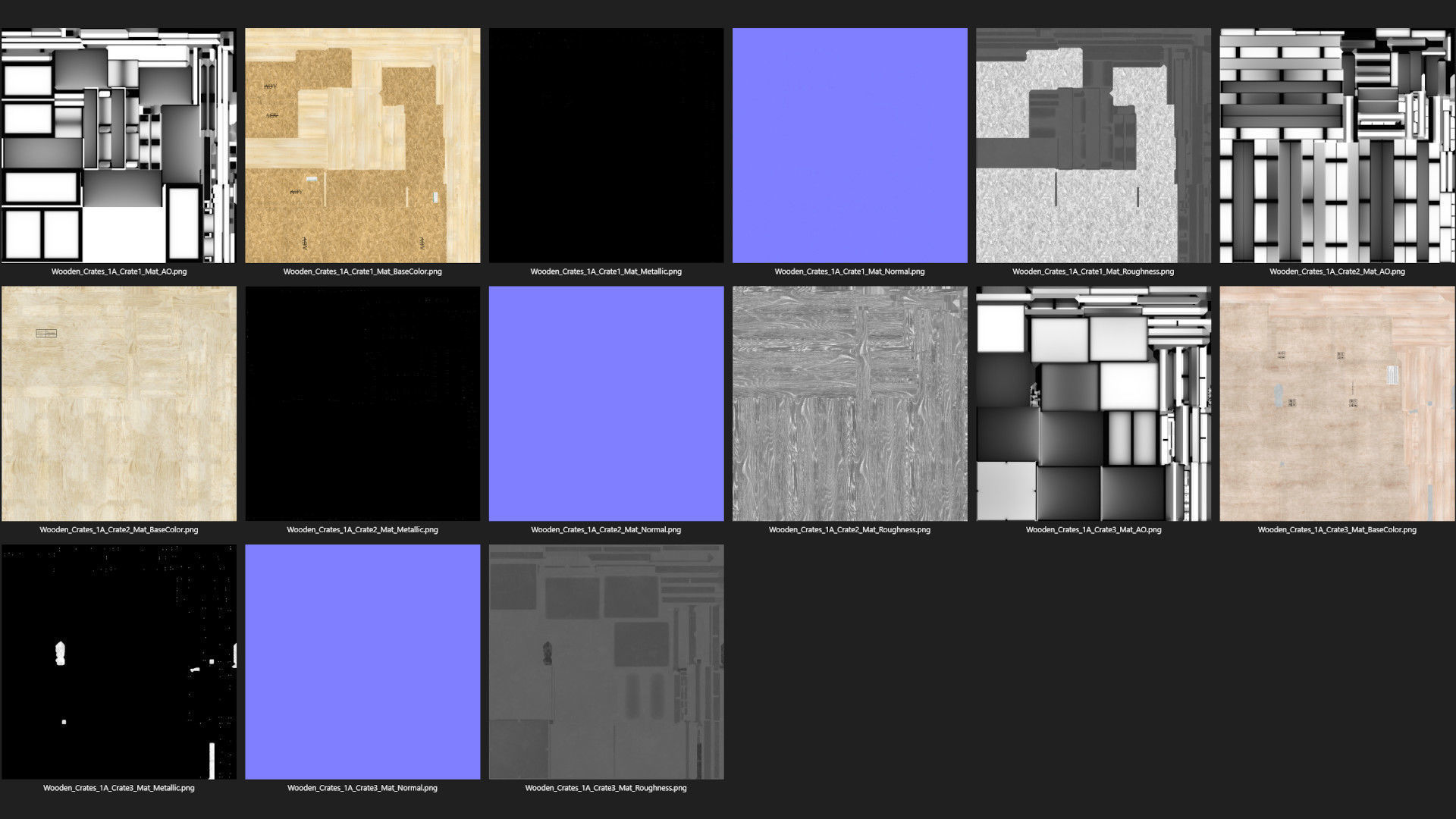 Wooden Crates 1A Low-poly 3D model_11