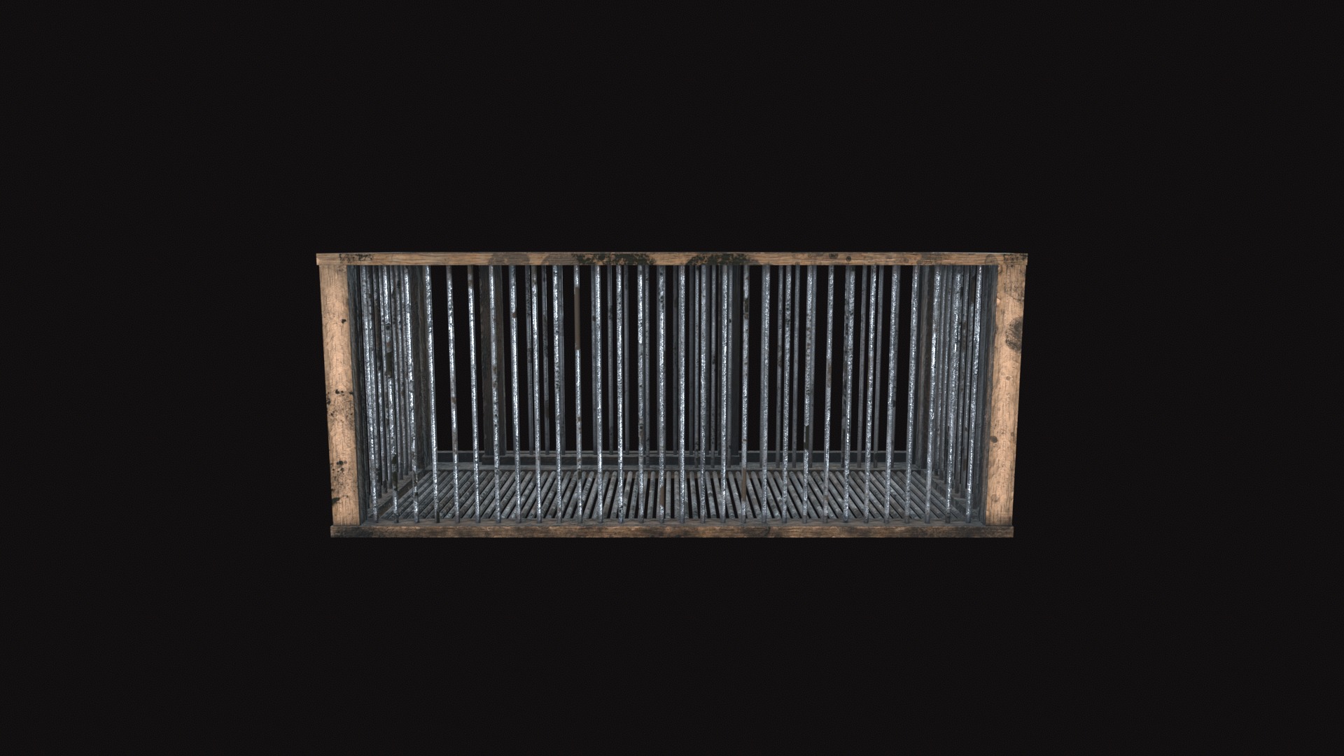 Medieval Chicken Cage Low-poly 3D model_3