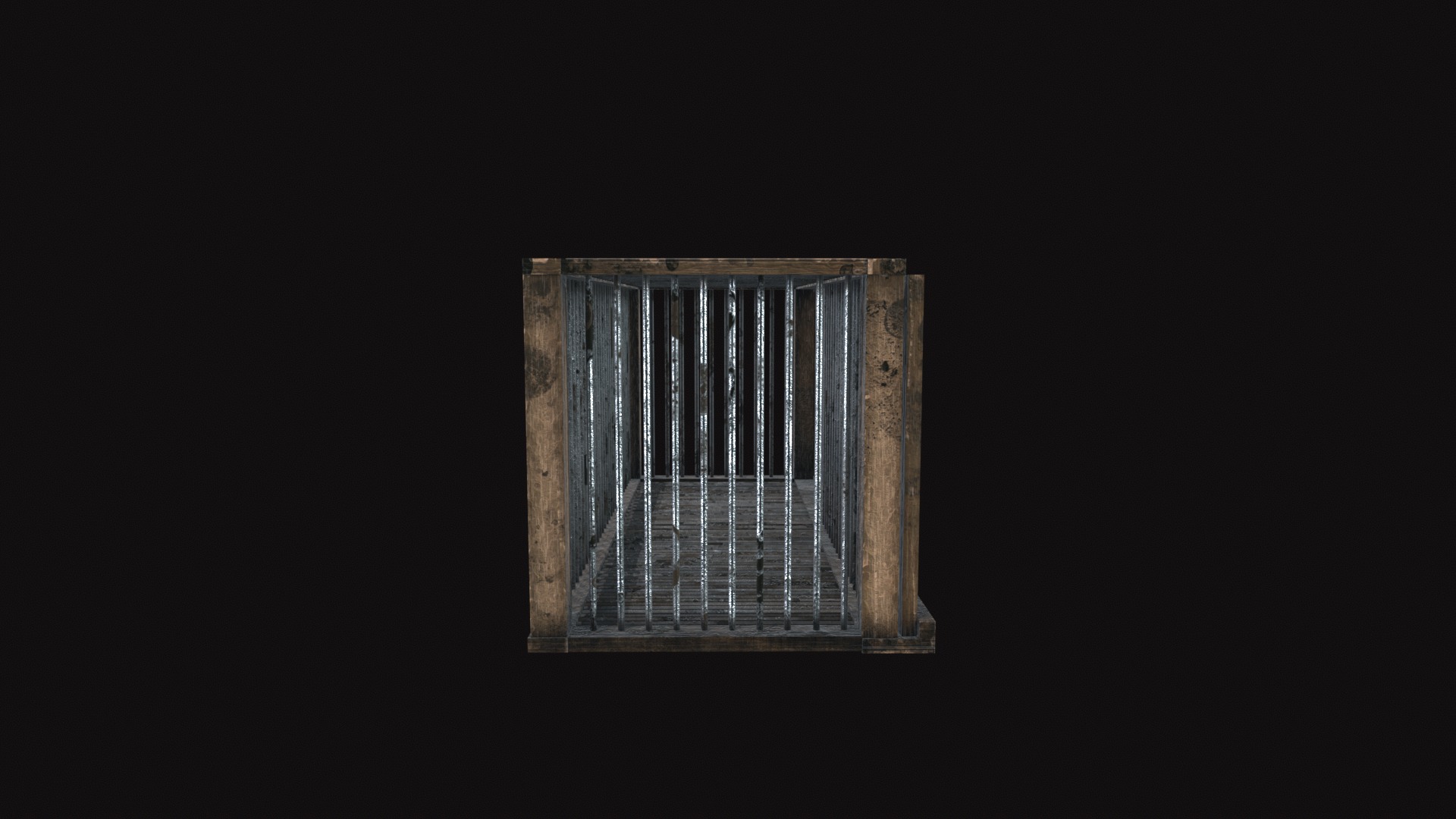 Medieval Chicken Cage Low-poly 3D model_5