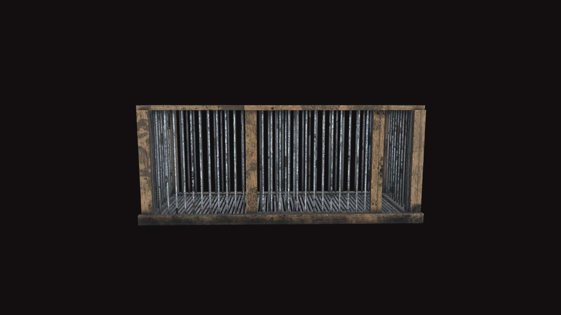 Medieval Chicken Cage Low-poly 3D model_4