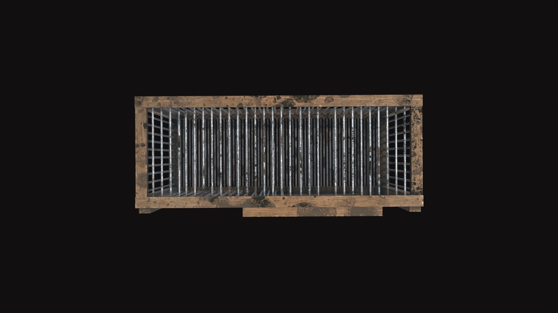 Medieval Chicken Cage Low-poly 3D model_8