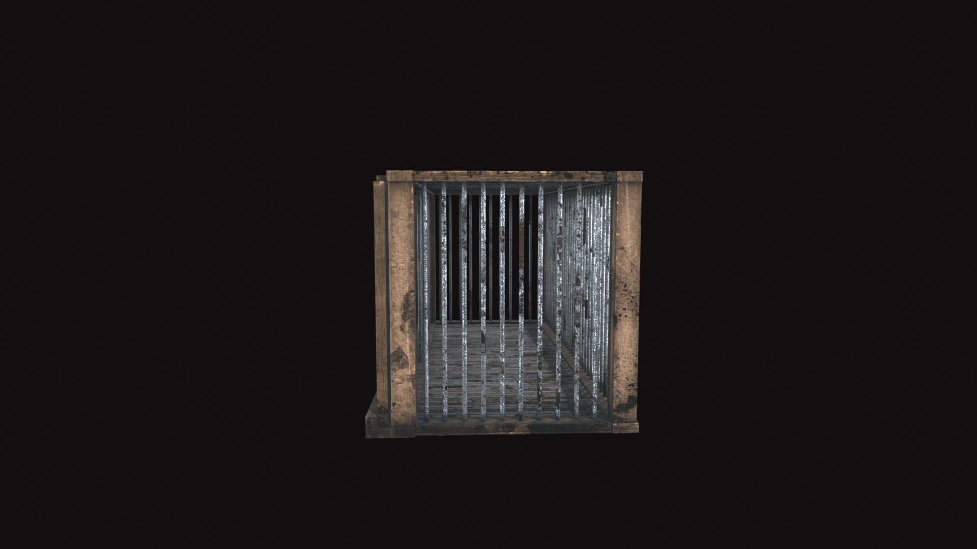 Medieval Chicken Cage Low-poly 3D model_7