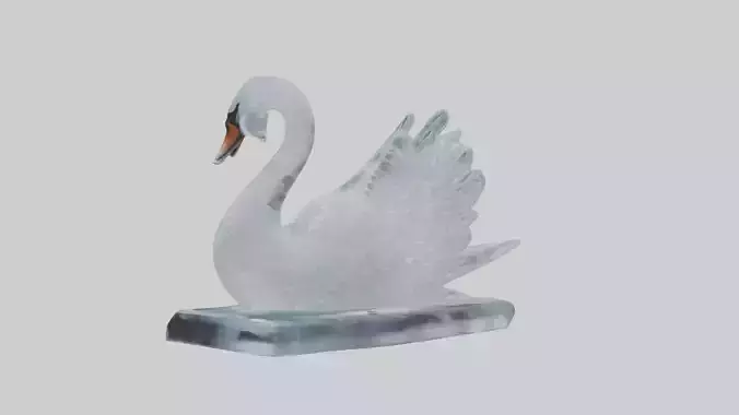 Ice sculpture of a swan model