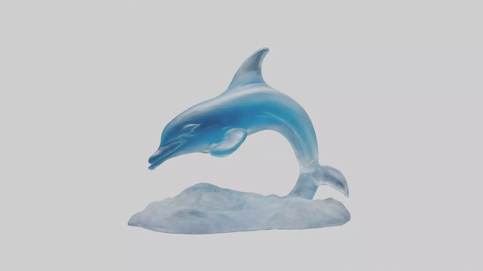 Ice sculpture of a dolphin model Low-poly 3D model_0