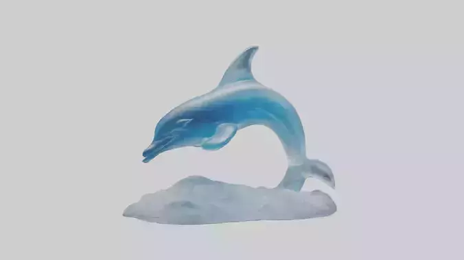 Ice sculpture of a dolphin model