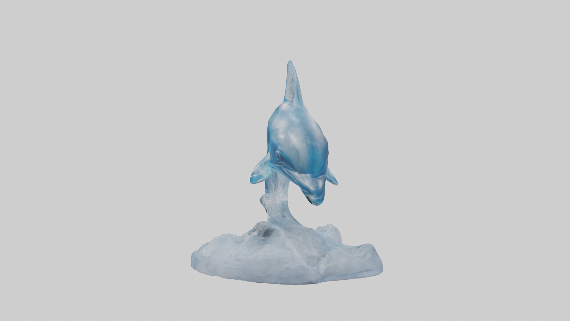 Ice sculpture of a dolphin model Low-poly 3D model_6