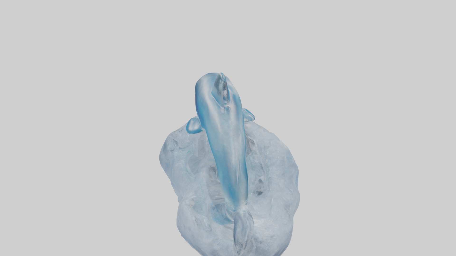 Ice sculpture of a dolphin model Low-poly 3D model_12