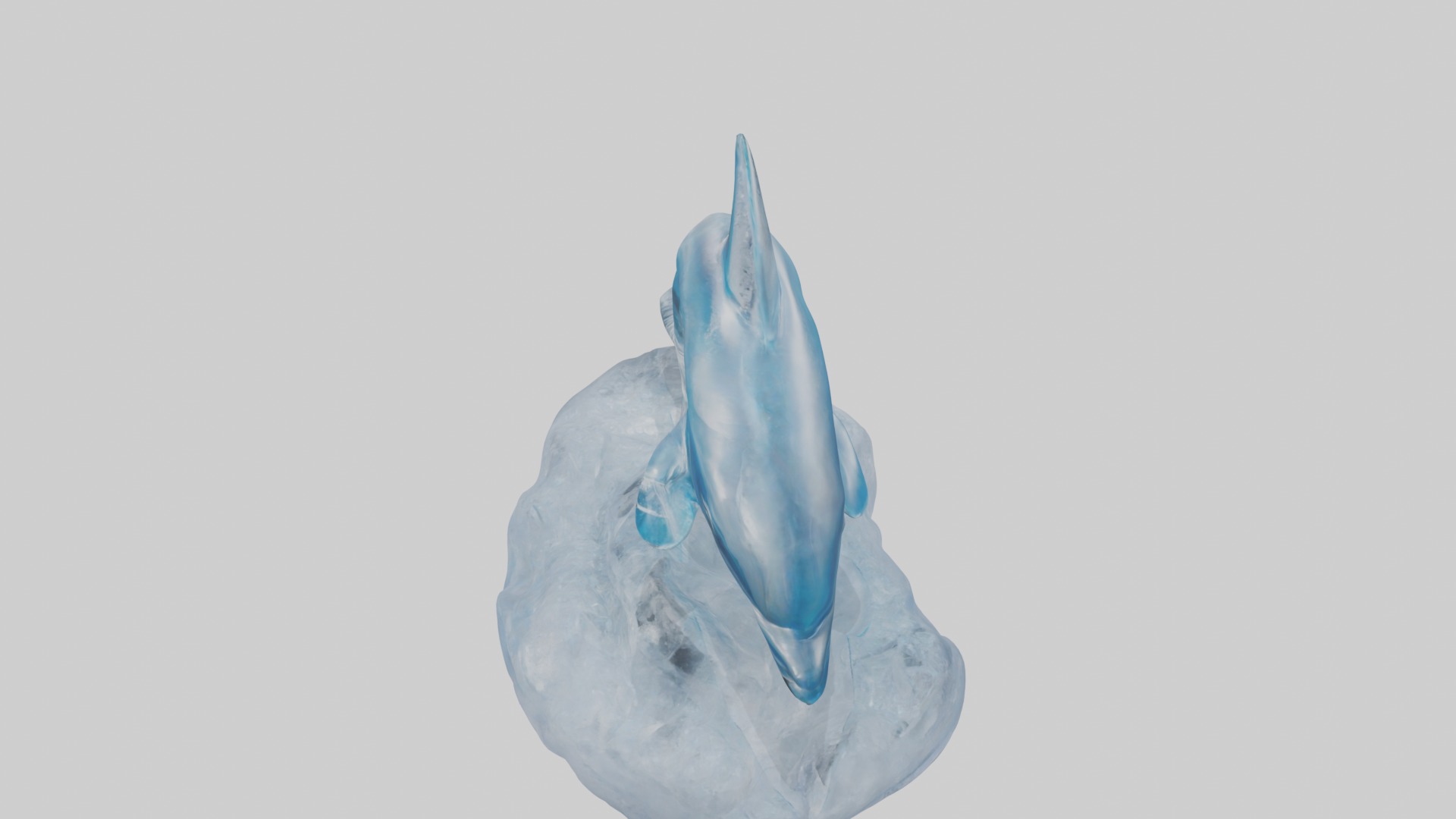 Ice sculpture of a dolphin model Low-poly 3D model_11