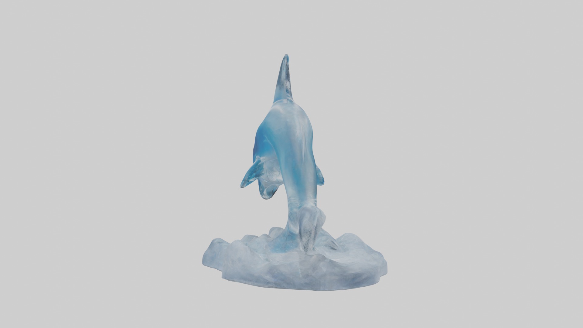 Ice sculpture of a dolphin model Low-poly 3D model_7