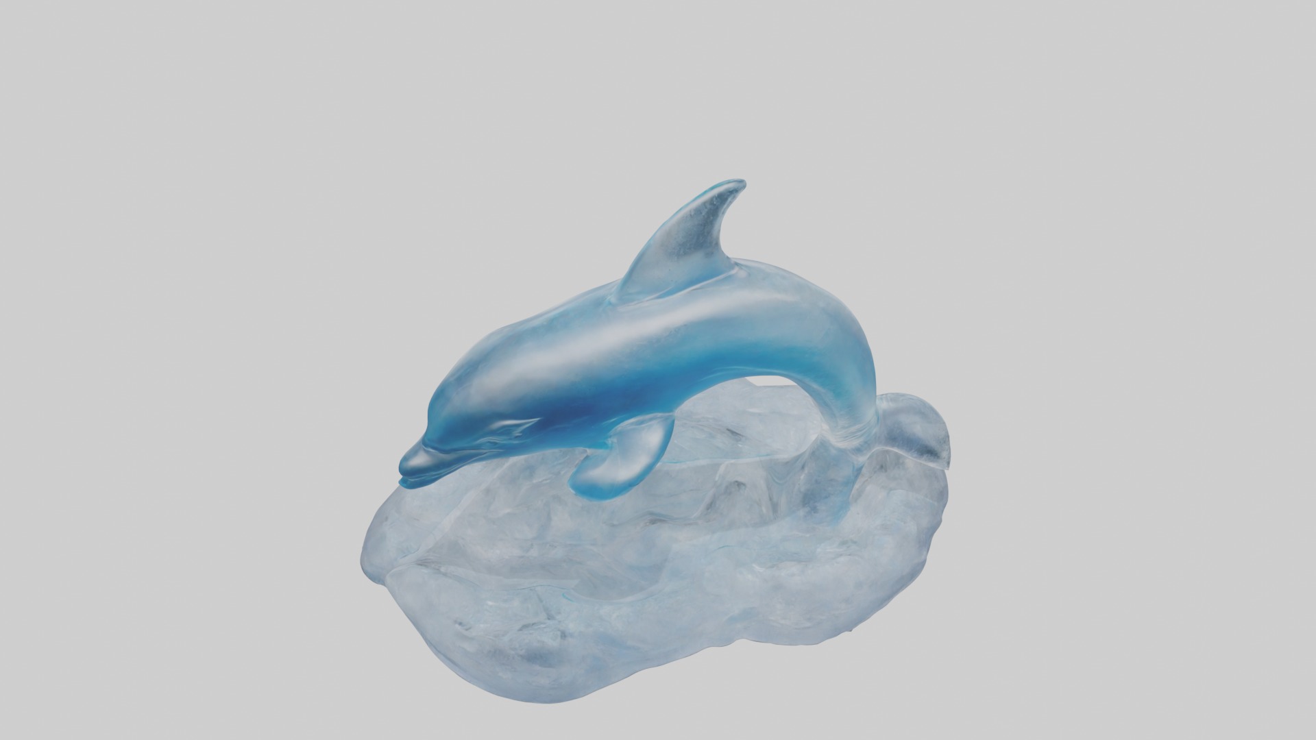Ice sculpture of a dolphin model Low-poly 3D model_9