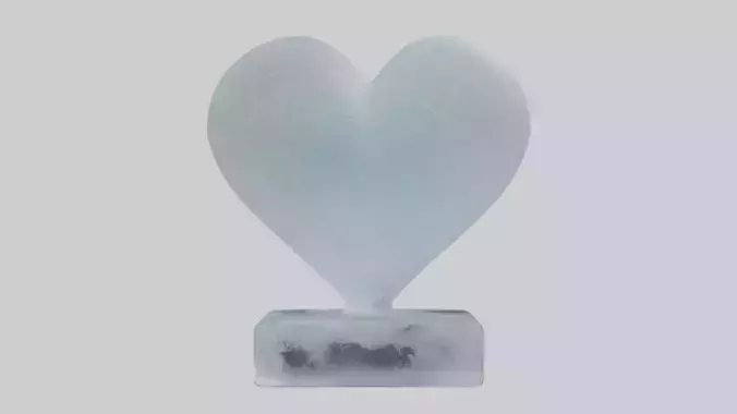 Ice heart sculpture model Low-poly 3D model