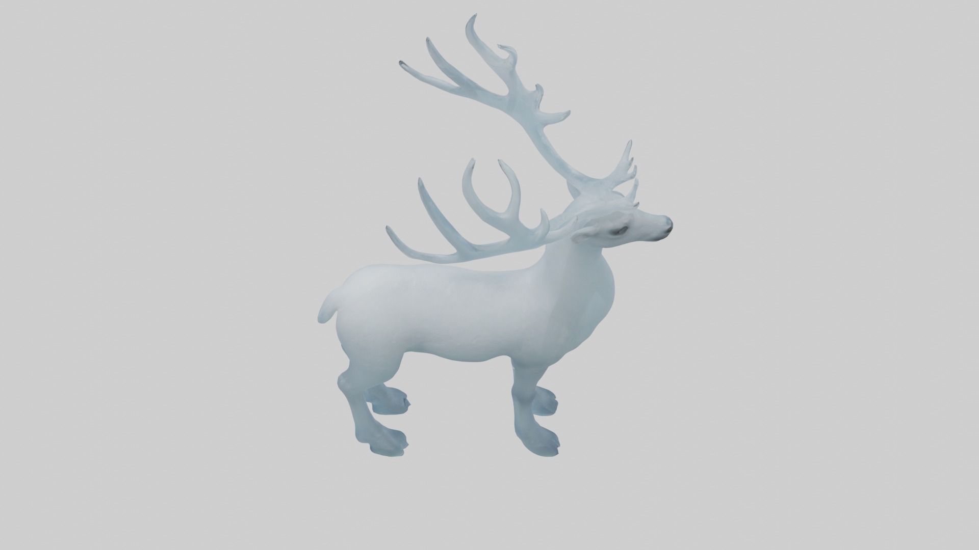 Ice Deer Model Low-poly 3D model_9
