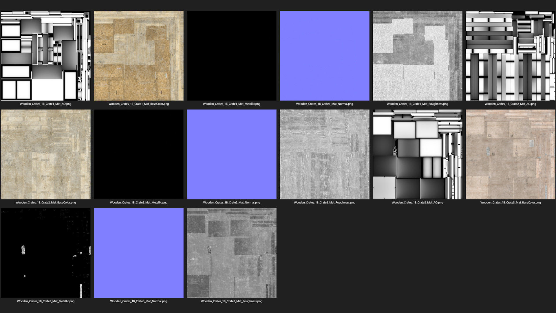 Wooden Crates 1B Low-poly 3D model_11