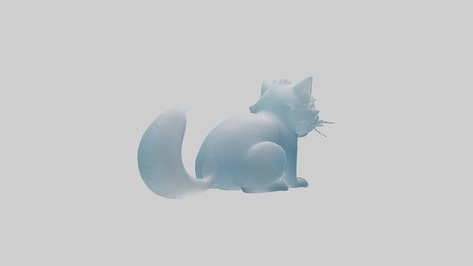Ice Cat Model Low-poly 3D model 3