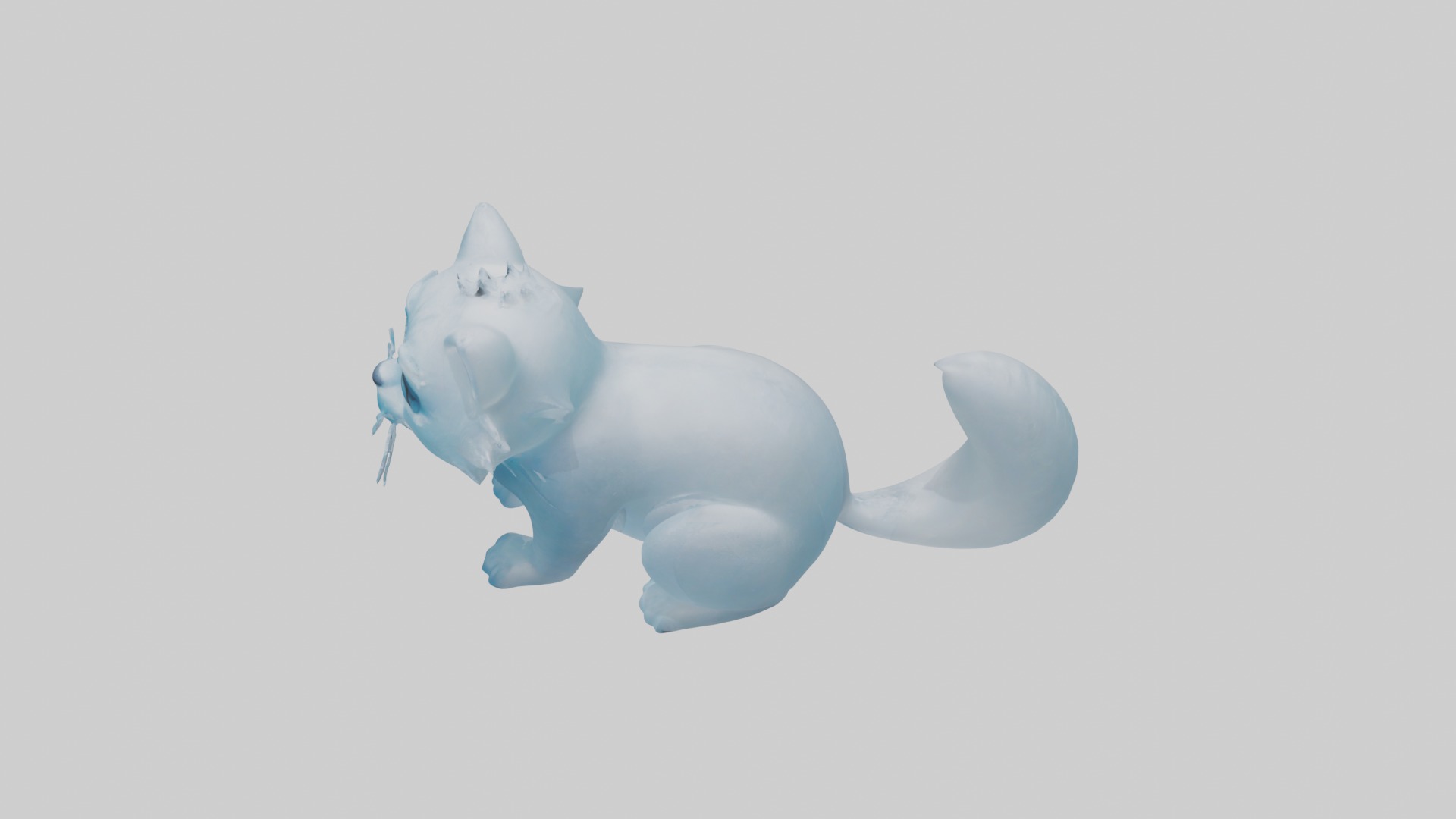 Ice Cat Model Low-poly 3D model_11