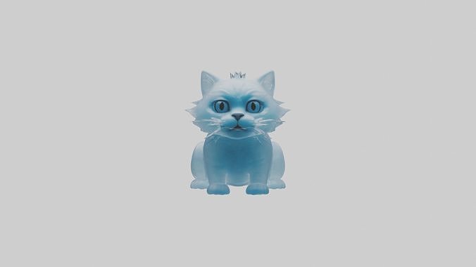 Ice Cat Model Low-poly 3D model 4