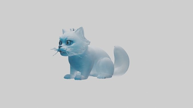 Ice Cat Model Low-poly 3D model 5
