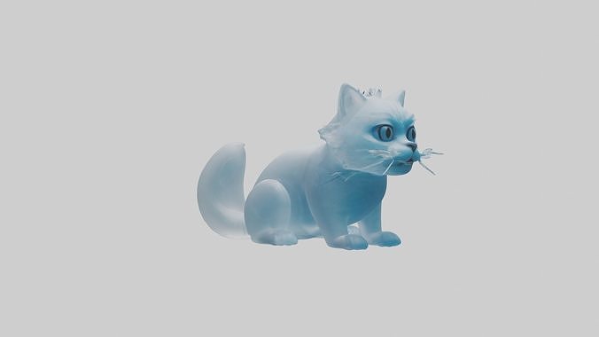 Ice Cat Model Low-poly 3D model 6