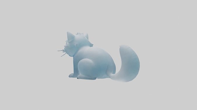 Ice Cat Model Low-poly 3D model 2