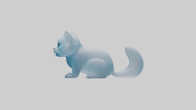 Ice Cat Model Low-poly 3D model 7