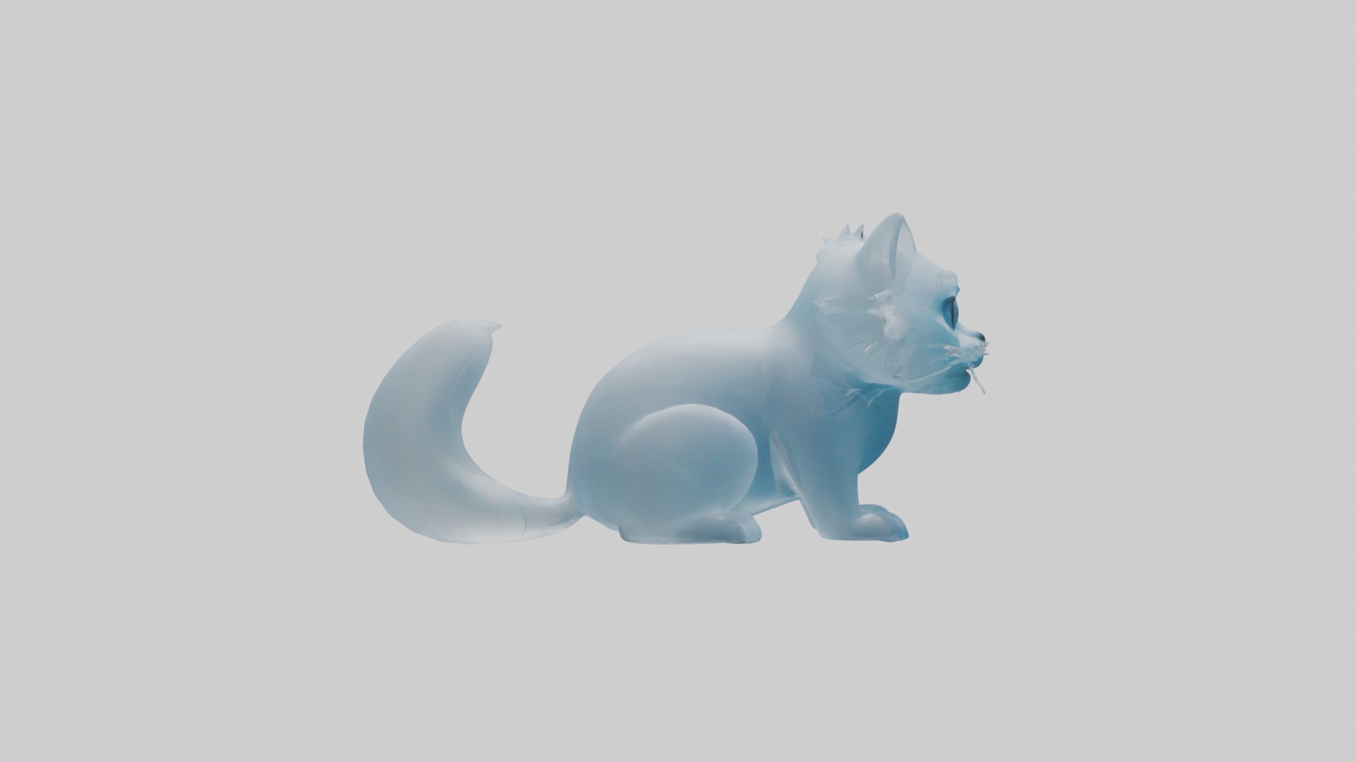 Ice Cat Model Low-poly 3D model_7