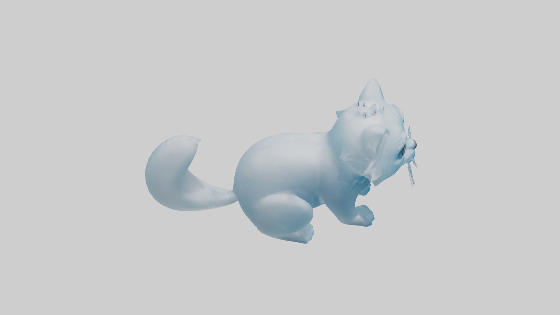 Ice Cat Model Low-poly 3D model_12