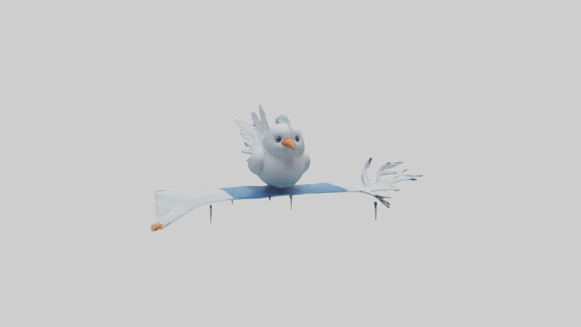 Ice Bird Model Low-poly 3D model_3