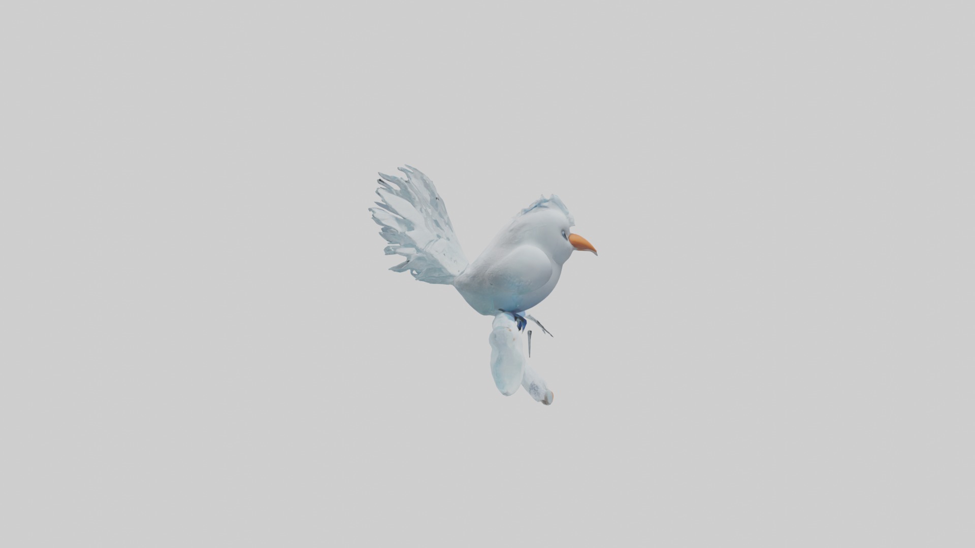 Ice Bird Model Low-poly 3D model_7
