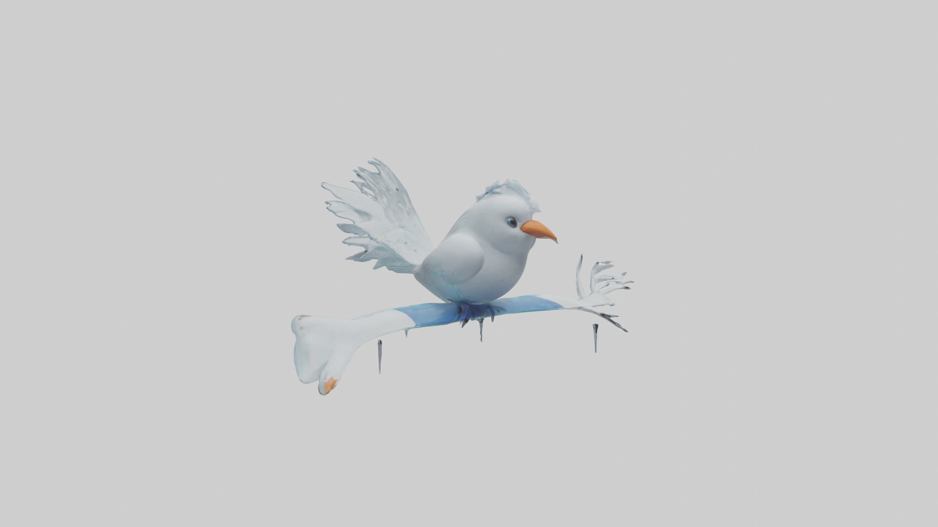 Ice Bird Model Low-poly 3D model_5