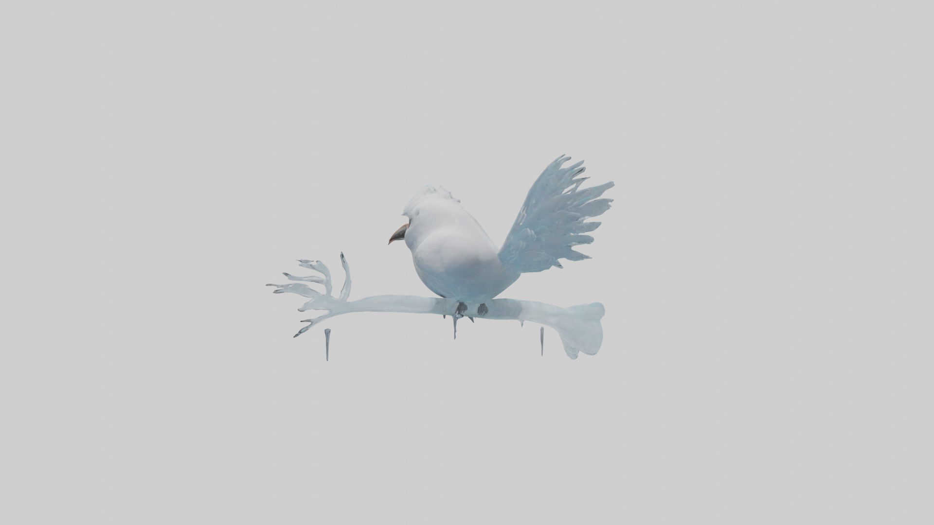 Ice Bird Model Low-poly 3D model_1