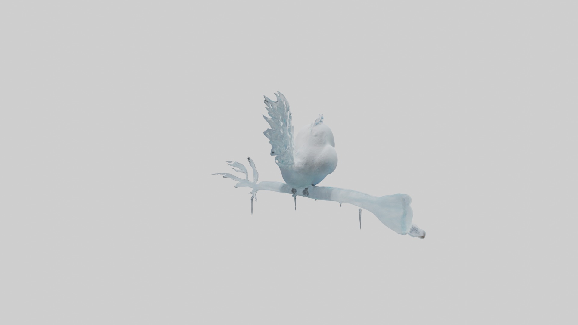 Ice Bird Model Low-poly 3D model_2