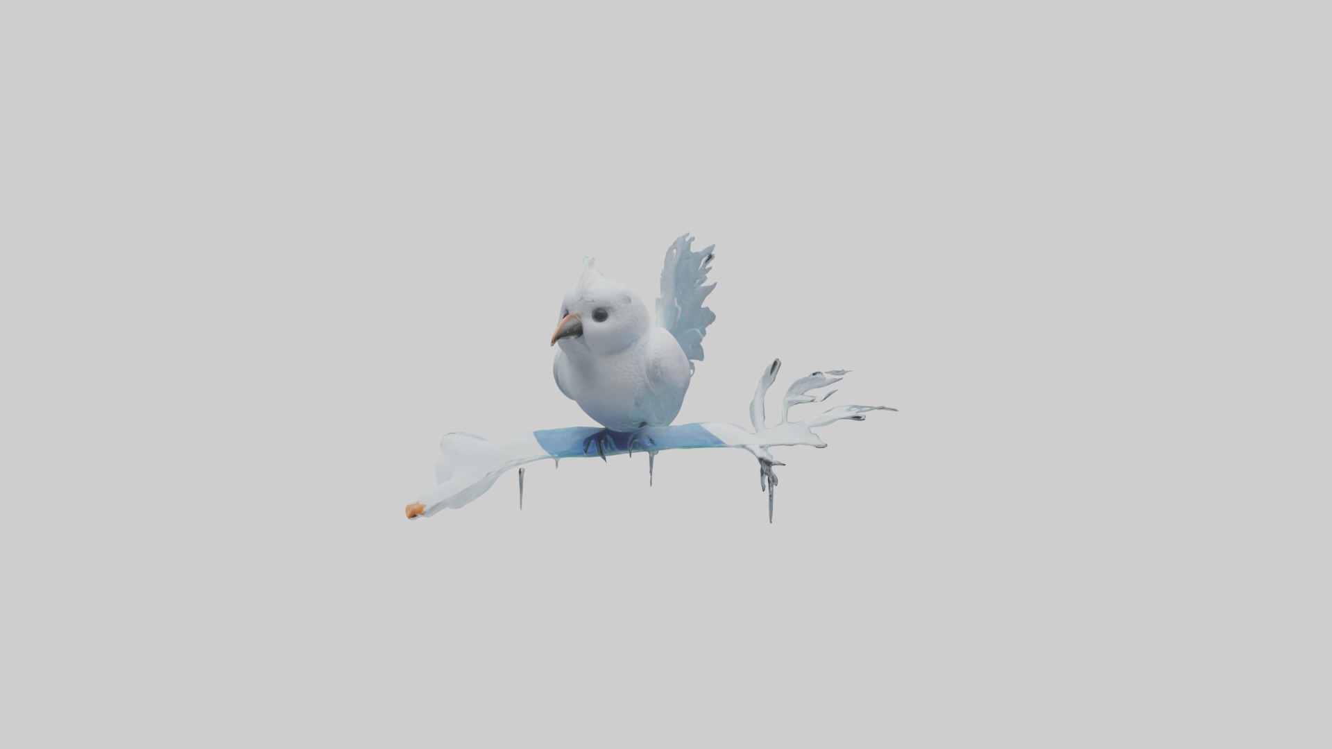 Ice Bird Model Low-poly 3D model_4