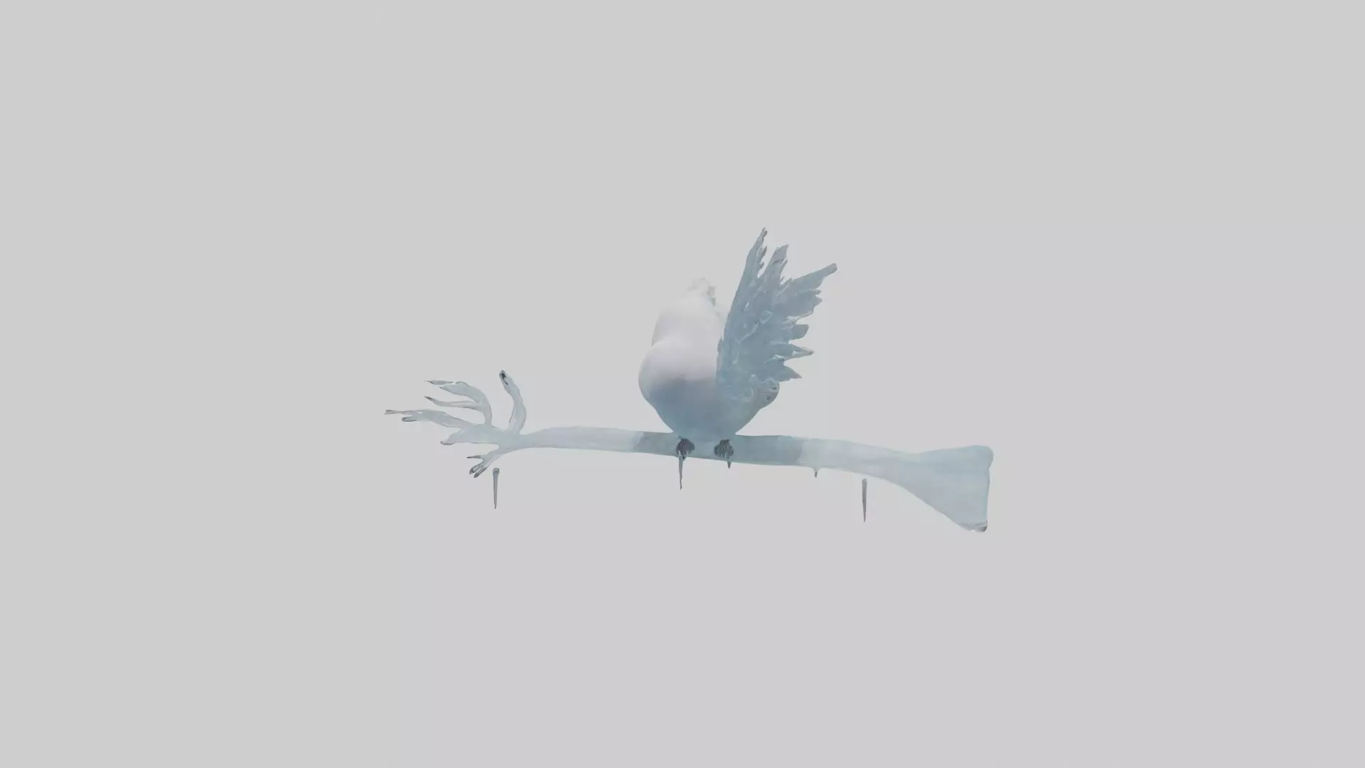 Ice Bird Model Low-poly 3D model_0