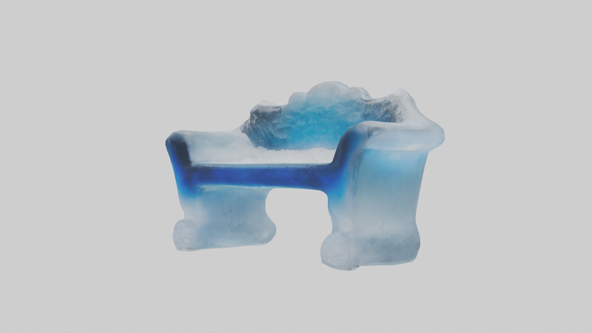 Ice bench Model Low-poly 3D model_4