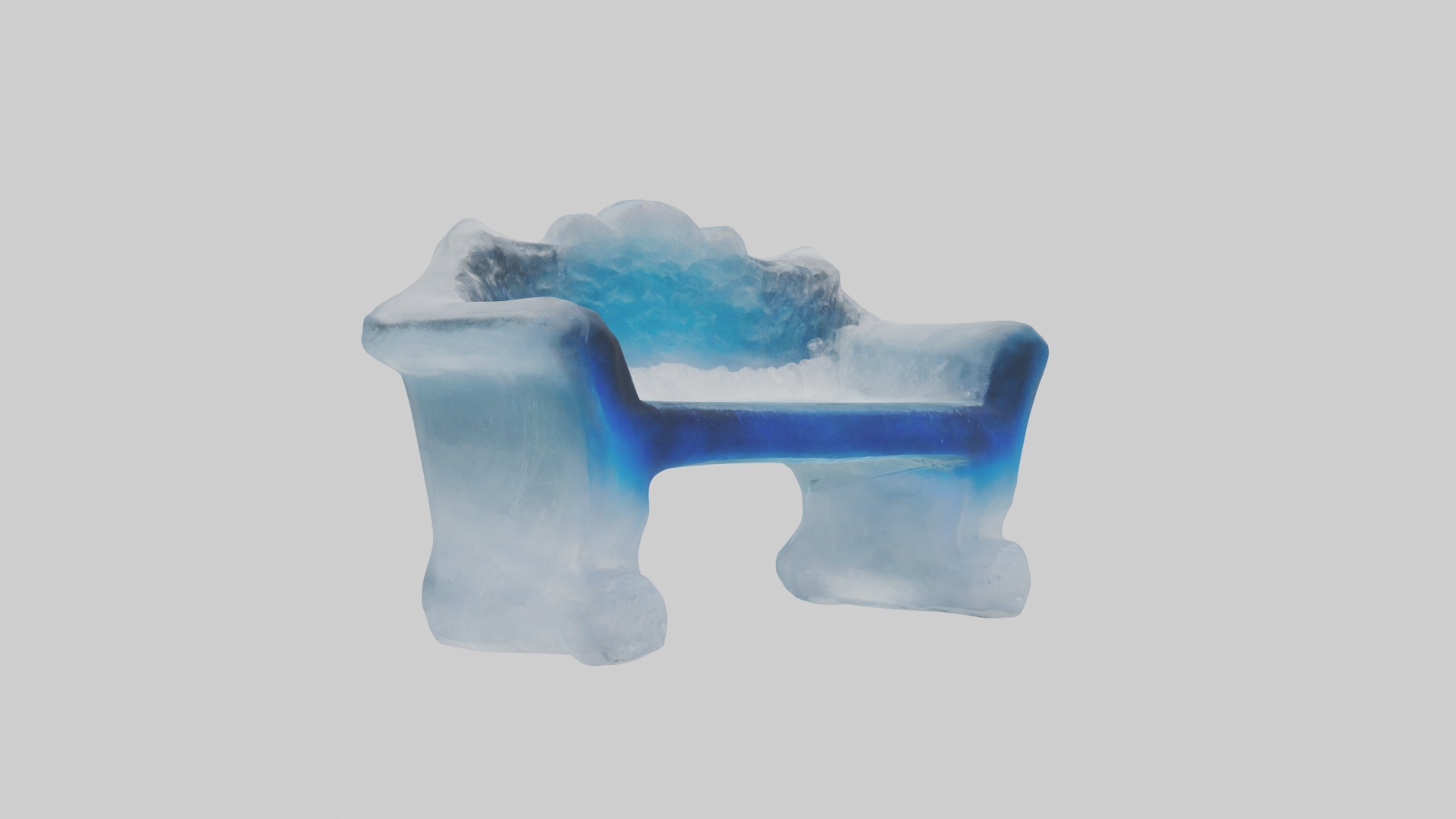 Ice bench Model Low-poly 3D model_5