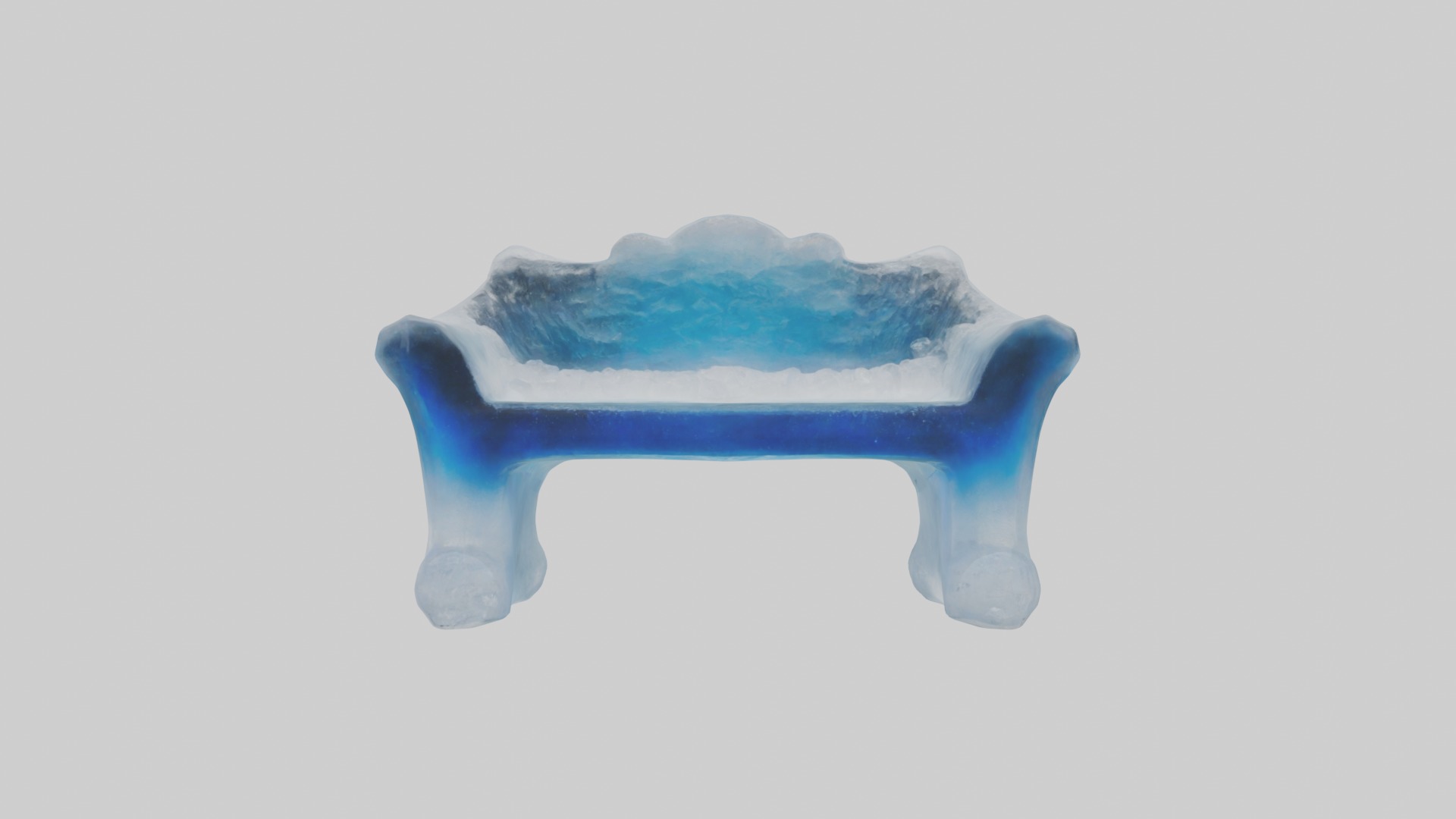 Ice bench Model Low-poly 3D model_3