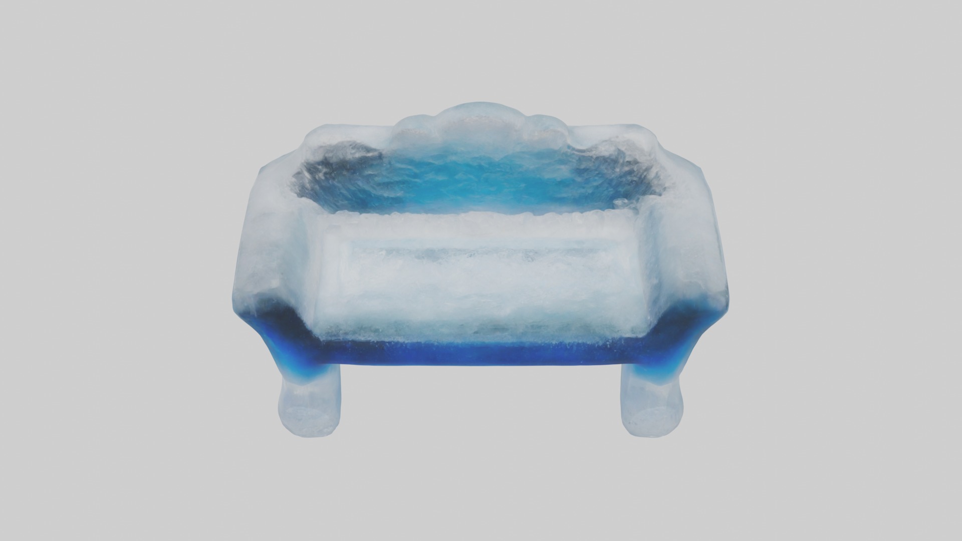 Ice bench Model Low-poly 3D model_10