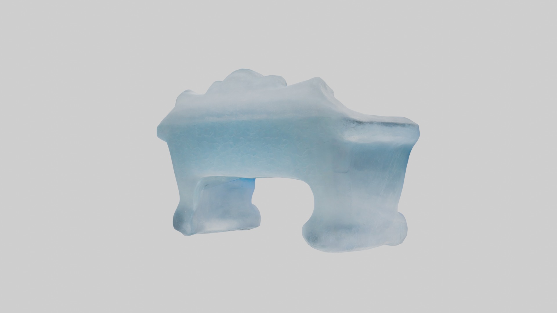 Ice bench Model Low-poly 3D model_2