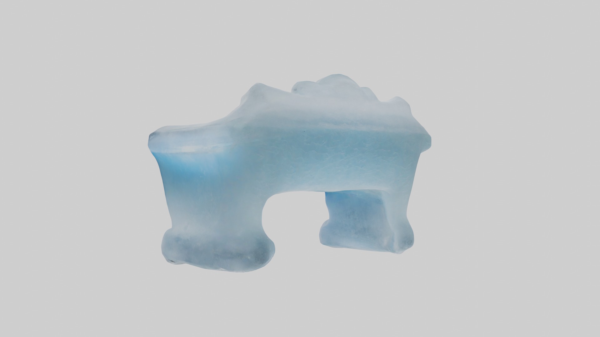 Ice bench Model Low-poly 3D model_1