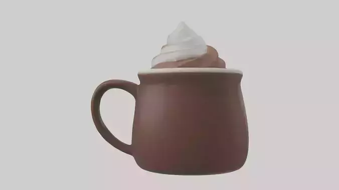 Hot Cocoa Mug Model Low-poly 3D model
