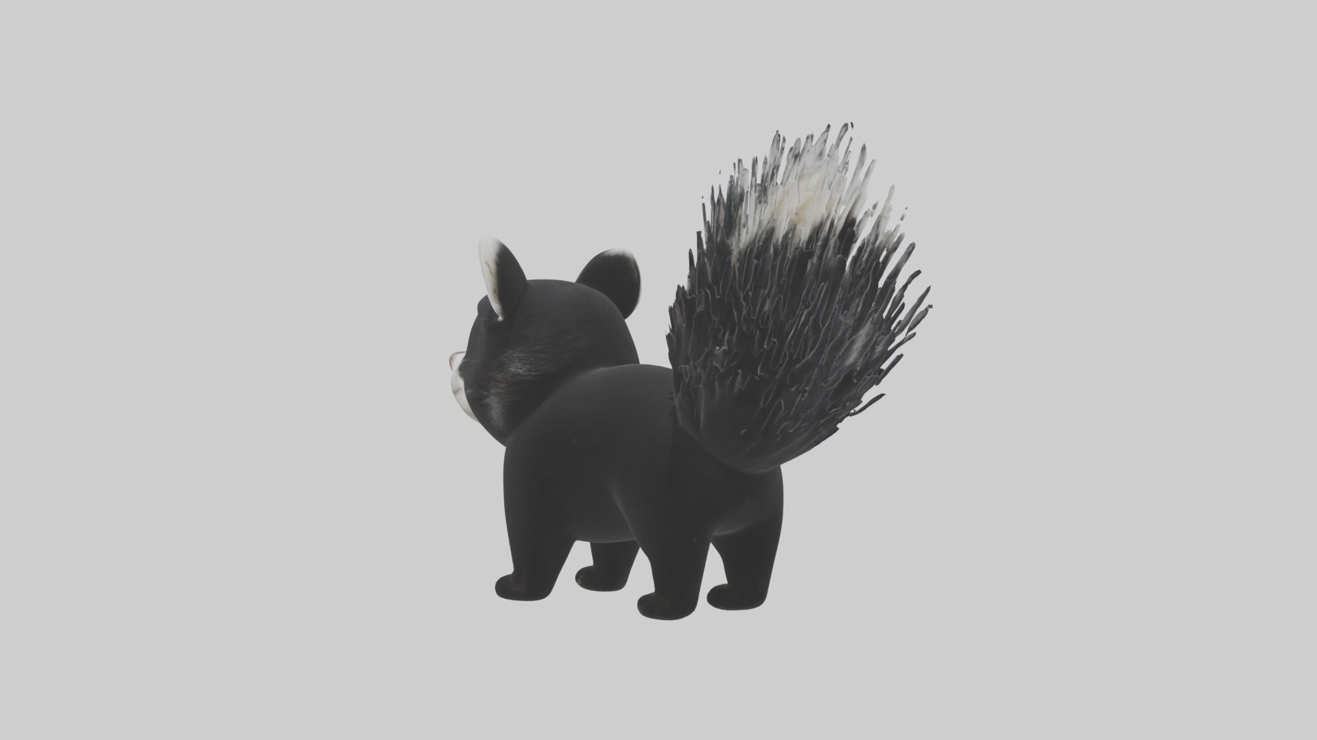 Hooded Skunk Low-poly 3D model_1