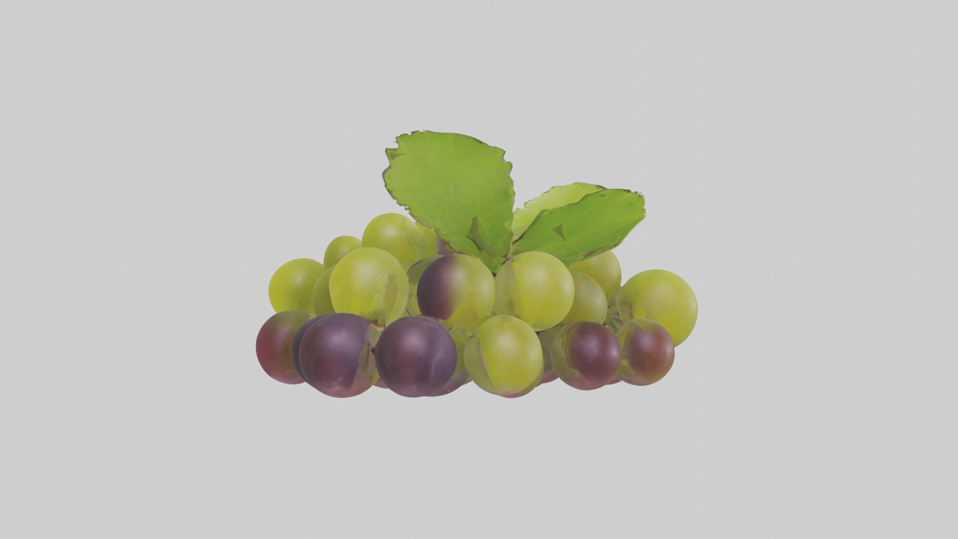 Green Purple Grape Low-poly 3D model_6